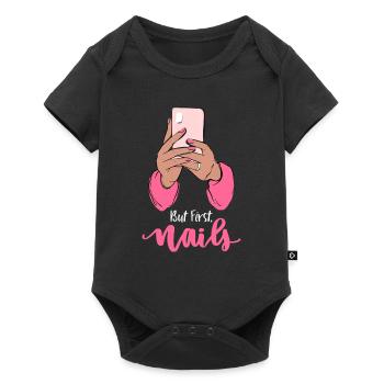 But First Nails - nail design manicure nail salon - Baby Premium short-sleeve bodysuit - black - Front