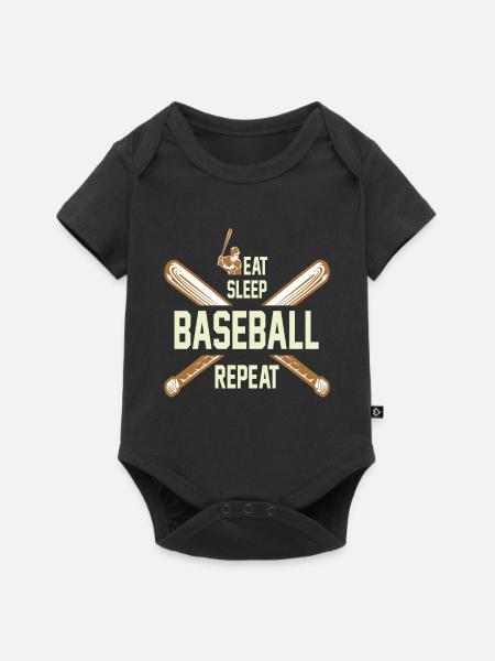 Baseball - Baby Premium Kurzarmbody - Schwarz
