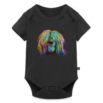 Colored Briard Dog - Baby Premium short-sleeve bodysuit - black - Front