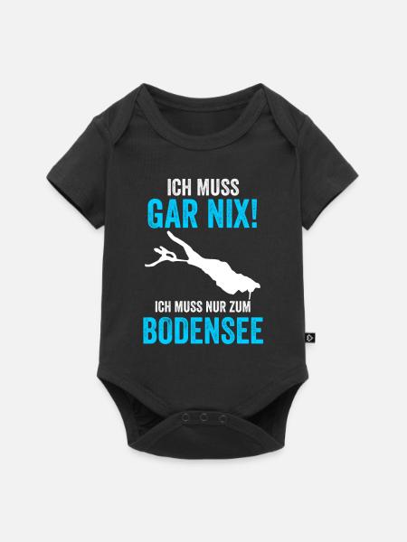 Bodensee See Deutschland Reise Urlaub Sommerferien - Baby Premium Kurzarmbody - Schwarz