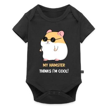 Hamster sunglasses cool gangster - Baby Premium short-sleeve bodysuit - black - Front