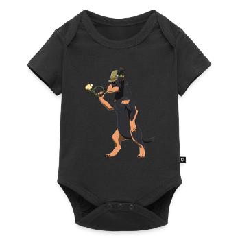 Hornblase Rier de chasse allemand Chien - Body à manches courtes Premium Bébé - noir - Devant