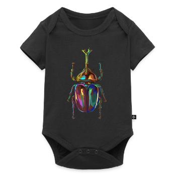 Farbiger Nashornkäfer - Baby Premium Kurzarmbody - Schwarz - Vorne