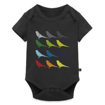 Neon Pop Art Retro Perroquet Cadeau - Body à manches courtes Premium Bébé - noir - Devant