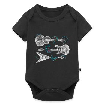 Rock n roll musique rock rock and roll guitariste - Body à manches courtes Premium Bébé - noir - Devant