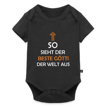 Bester Götti der Welt Firmgötti Taufgötti Geschenk - Baby Premium Kurzarmbody - Schwarz - Vorne