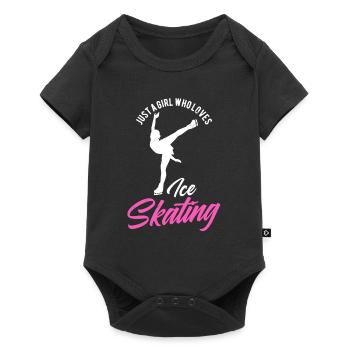 Mädchen Das Eislaufen Eiskunstlauf Liebt - Baby Premium Kurzarmbody - Schwarz - Vorne