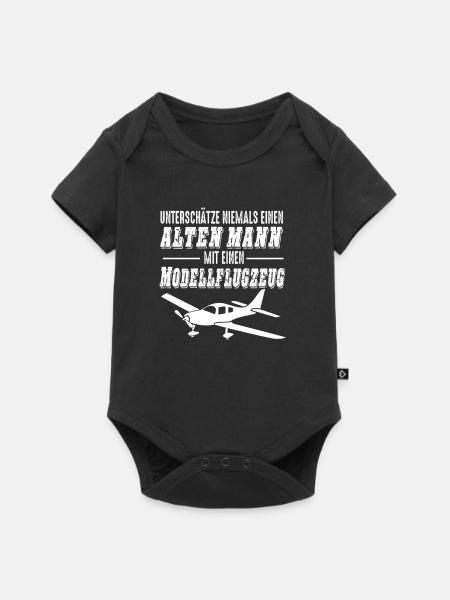 Modellflugzeug Flieger Flugzeug Pilot Modellbauer - Baby Premium Kurzarmbody - Schwarz