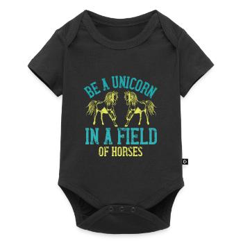 Be a unicorn in a field of horses - Baby Premium short-sleeve bodysuit - black - Front