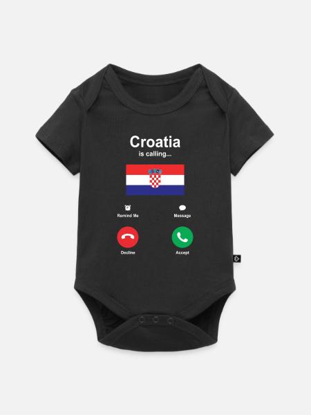 Kroatien - Baby Premium Kurzarmbody - Schwarz