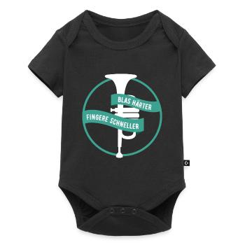 Blow harder fingers faster - trumpet - Baby Premium short-sleeve bodysuit - black - Front