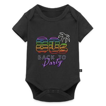 80s retour au cadeau de fête pour les années 80 colorées - Body à manches courtes Premium Bébé - noir - Devant