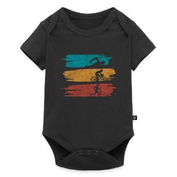 Cadeaux de course de vélo de natation de sport de triathlète - Body à manches courtes Premium Bébé - noir - Devant
