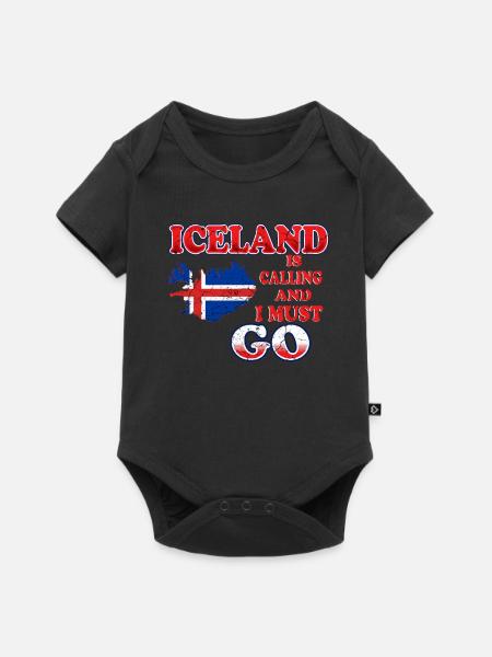 Island - Baby Premium Kurzarmbody - Schwarz