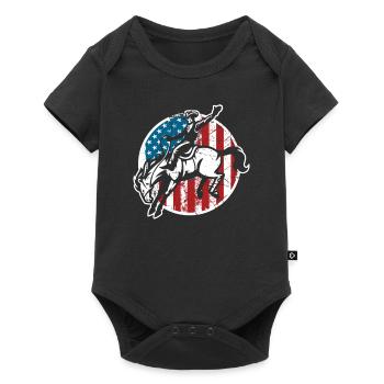 Cavalier de drapeau Cowboy Patriot America - Body à manches courtes Premium Bébé - noir - Devant