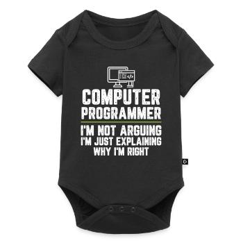 Programmeur informatique, je ne dis pas que je suis juste - Body à manches courtes Premium Bébé - noir - Devant
