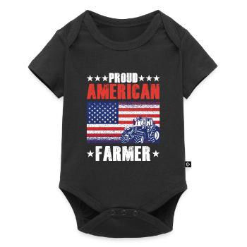 Proud American Farmer USA Flag Tractor Farm - Baby Premium short-sleeve bodysuit - black - Front