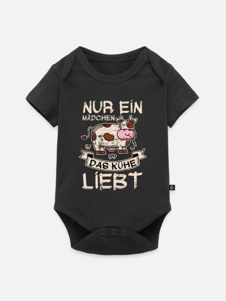 Kuh - Baby Premium Kurzarmbody - Schwarz