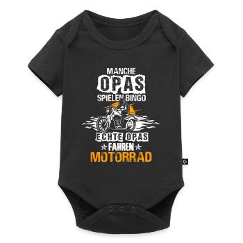 Machen Opas speilen Bingo echte Opas fahren Motorr - Baby Premium Kurzarmbody - Schwarz - Vorne