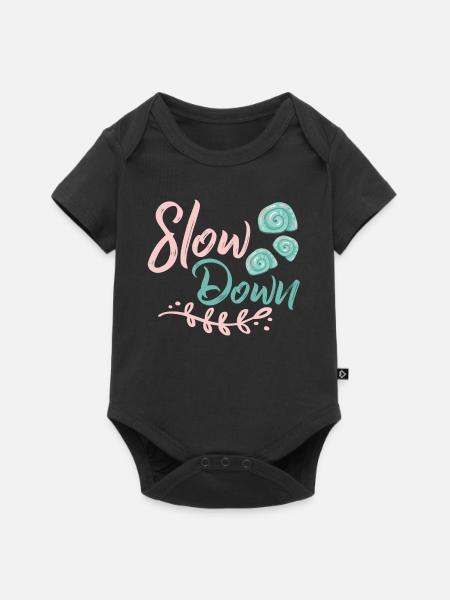 Slow Down - Baby Premium Kurzarmbody - Schwarz