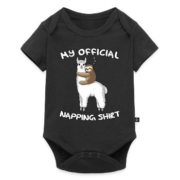 Official Sleeping Shirt Lama Pajama Sleeping Cap - Baby Premium short-sleeve bodysuit - black - Front
