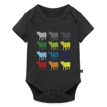 Néon Pop Art Rétro Vache Vache Agriculteur Cadeau - Body à manches courtes Premium Bébé - noir - Devant