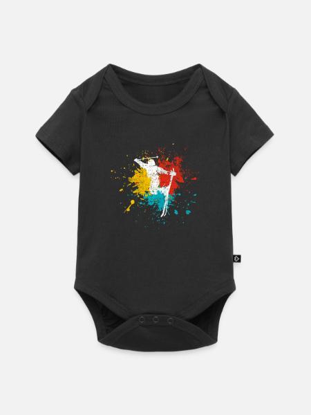 Ski - Baby Premium Kurzarmbody - Schwarz