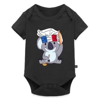 Frankreich Koch Koala Bäcker Paris Cuisine Chef - Baby Premium Kurzarmbody - Schwarz - Vorne
