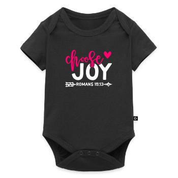 Christian Choose Joy Quote Cute Pink Bible Verse - Baby Premium short-sleeve bodysuit - black - Front