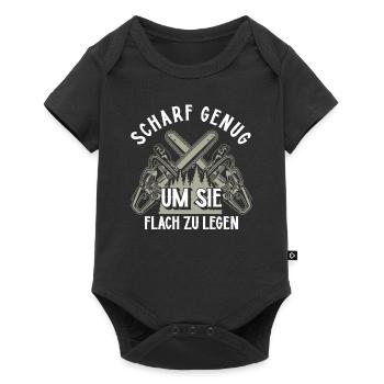 Holzfäller Forstwirt - Baby Premium Kurzarmbody - Schwarz - Vorne
