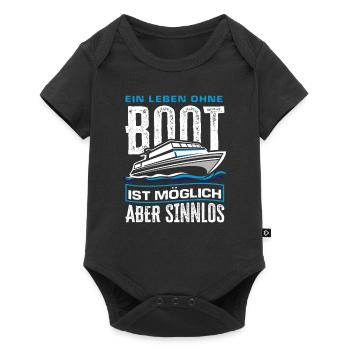 Boot Lustiger Boots Spruch Geschenk - Baby Premium Kurzarmbody - Schwarz - Vorne