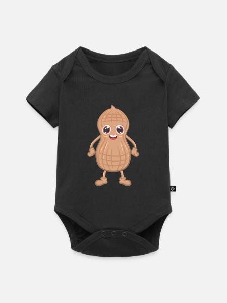 Erdnuss - Baby Premium Kurzarmbody - Schwarz