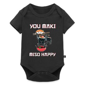 Sushi - Baby Premium Kurzarmbody - Schwarz - Vorne