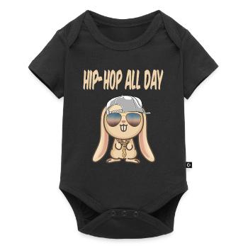 Cool lapin hip hop rap flex idée urbaine - Body à manches courtes Premium Bébé - noir - Devant