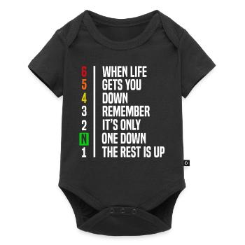 Motorcyclist Gift Gear Shift Motivation - Baby Premium short-sleeve bodysuit - black - Front