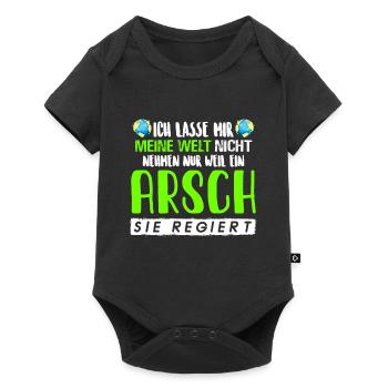 Weltfrieden keine macht den Idioten Anti Politik R - Baby Premium Kurzarmbody - Schwarz - Vorne