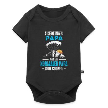 Paragliding Papa Fallschirmspringer Vater Gleitfli - Baby Premium Kurzarmbody - Schwarz - Vorne