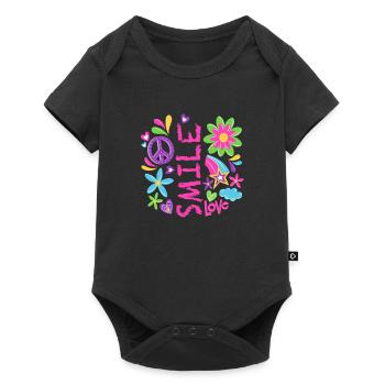 Conception de signe de paix cool - Body à manches courtes Premium Bébé - noir - Devant