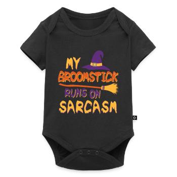 Mon balai fonctionne en costume d'Halloween sarcasme - Body à manches courtes Premium Bébé - noir - Devant