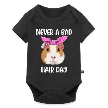 Guinea Pig Gift Woman Never A Bad Hair Day - Baby Premium short-sleeve bodysuit - black - Front