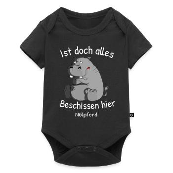 nilpferd nölpferdIst Doch Alles Beschissen Hier Nö - Baby Premium Kurzarmbody - Schwarz - Vorne