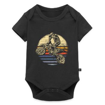Motocross rétro - Body à manches courtes Premium Bébé - noir - Devant