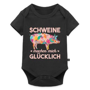 Schwein Landeier - Baby Premium Kurzarmbody - Schwarz - Vorne