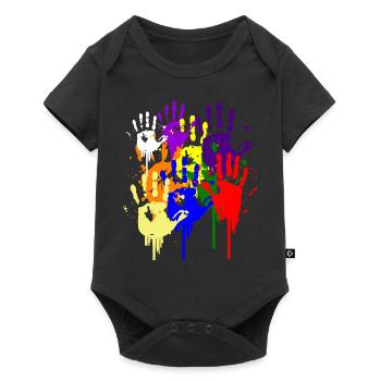 Paint Hand Blob Colorful Painter Gift Imprint Cool - Baby Premium short-sleeve bodysuit - black - Front