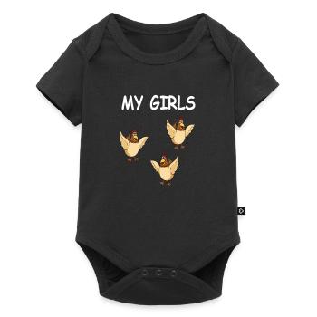 Idée cadeau drôle de poulets fermiers - Body à manches courtes Premium Bébé - noir - Devant
