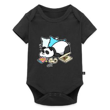Panda Perfect Weekend Cute Gamer Gift Idea - Baby Premium short-sleeve bodysuit - black - Front