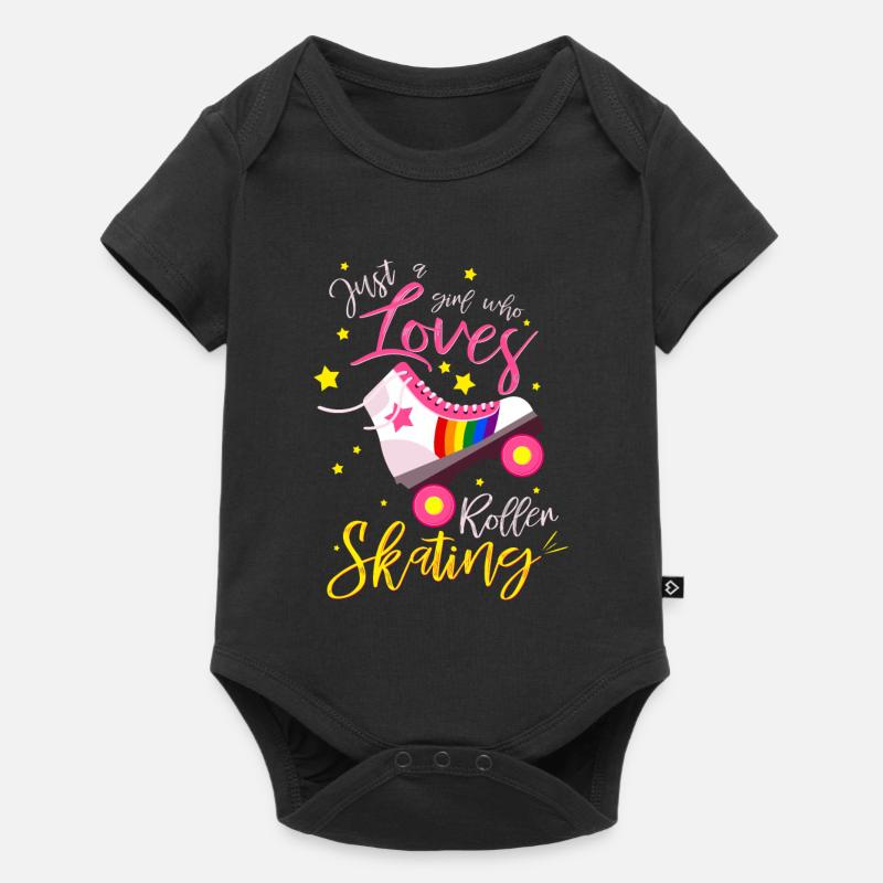 Ein Mädchen das Rollschuhe liebt Geschenkidee - Baby Premium Kurzarmbody - Schwarz