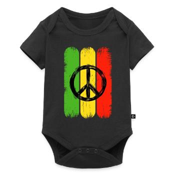 Jamaïque Hippie Peace Sign Rastas Jamaïque - Body à manches courtes Premium Bébé - noir - Devant
