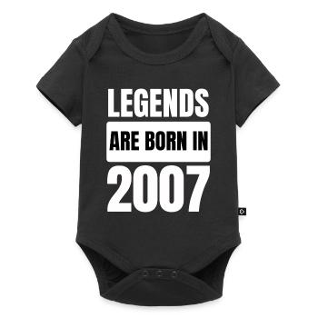 Legends Are Born in 2007 Birthday Year 2007 Gift - Baby Premium short-sleeve bodysuit - black - Front