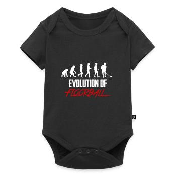 Unihockey & Floorball Evolution Geschenk Hockey - Baby Premium Kurzarmbody - Schwarz - Vorne